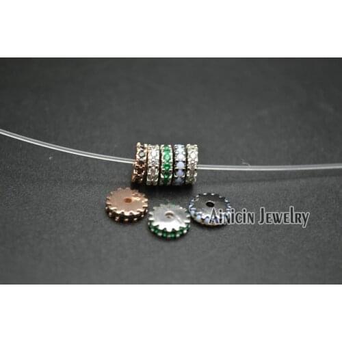 20pcs Mixed Color 8mm Diameter Colorful Rhinestone Setting Spacer Beads DIY Jewelry Making Materials & Findings