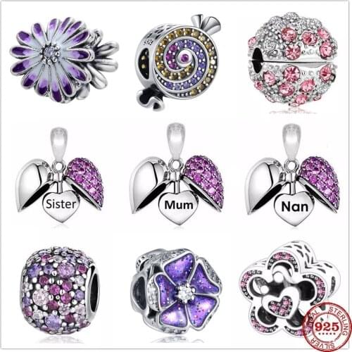 2021 New Original family Nan sister mum pumpkin Car pendant bead Charm fit Pandora charms silver 925 beads Bracelet DIY Jewelry