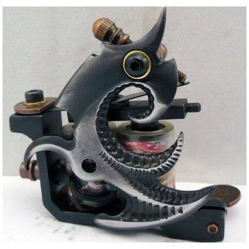 5Pcs/lot Professional Handmade Tattoo Machine 10 Wrap Coils Iron Cast Frame Custom Tattoo Gun For Liner Shader HTM-6265