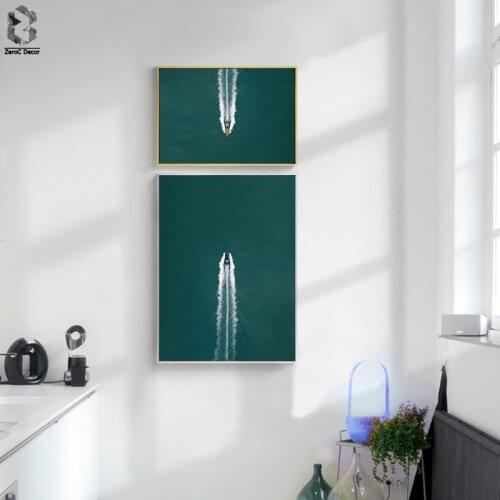 American Style Stroke Wall Art Canvas Painting Speedboat Posters and Prints Nordic Living Room Decoration Pictures Bedroom Decor