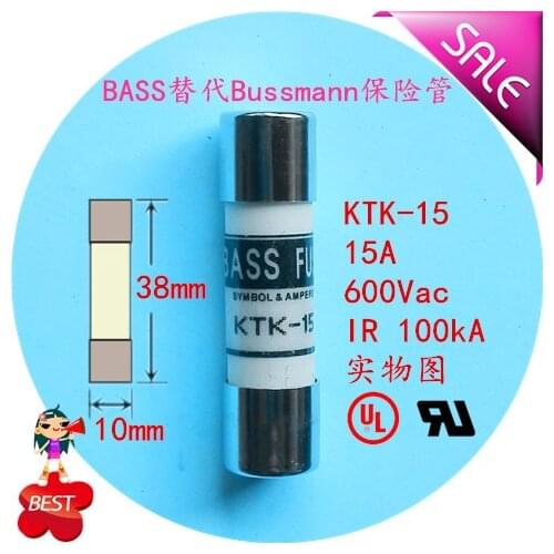BASS, alternative KTK - 15 15 a 600 v AC 100 ka fuse tube molten core