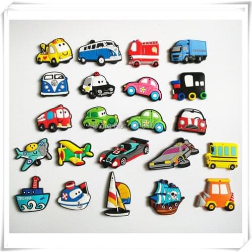 Free shipping (22pcs/lot) Silicon Gel Transportation fridge magnets whiteboard Magnets sticker Educational Kids gift