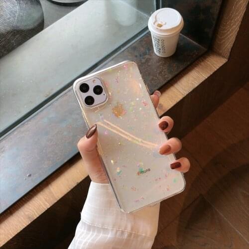 Luxury Shining Transparent Glitter Candy Phone Case For iPhone 12 Pro max Case 11 Pro X XR XS Max 6 6S 7 8 Plus Girl TPU Cover