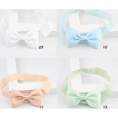 20 Colorful Candy Color Kids Headband Ribbon Bows Elastic Hair Bands Cute Newborn Girls Bow Headwear Hairband Hair Accessories