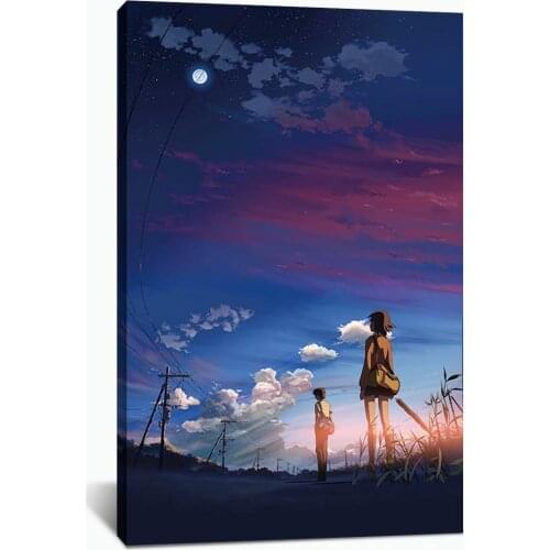 Home Decor Wall Art Byousoku 5 Centimeter Canvas Painting HD Print Anime Japan Poster Modern Living Room Modular Pictures Framed