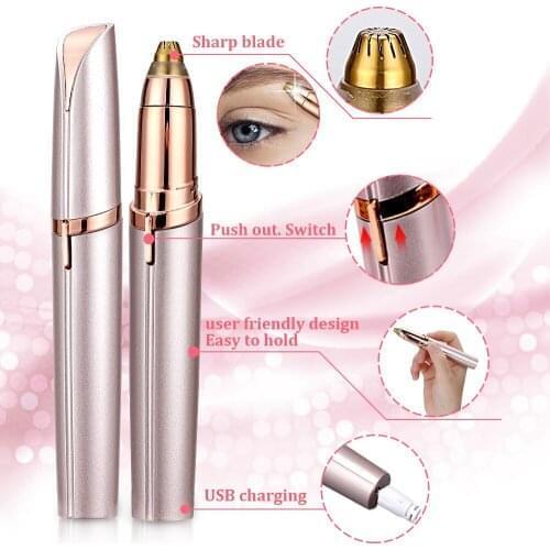 Electric Eyebrow Trimmer Painless Eye Eyebrow Shaver Lady Face Hair Remover Epilator Facial Hair Remover