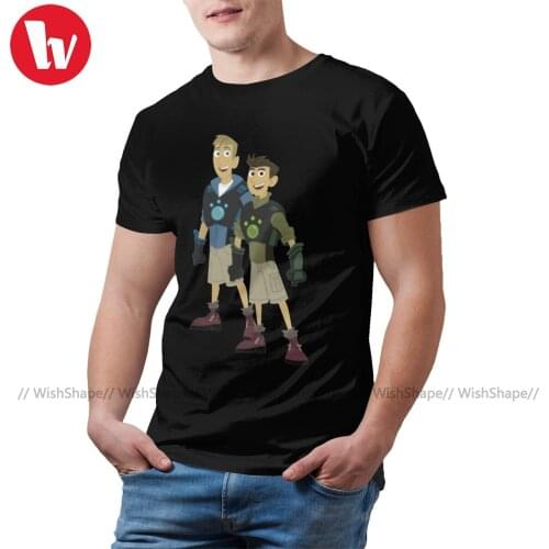 Wild Kratts T Shirt Martin And Chris Kratt T-Shirt Mens Big Tee Shirt Short-Sleeve 100 Percent Cotton Tshirt