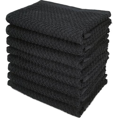 Black, White, Gray and Blue Cotton Dish Towel Handkerchief Towels