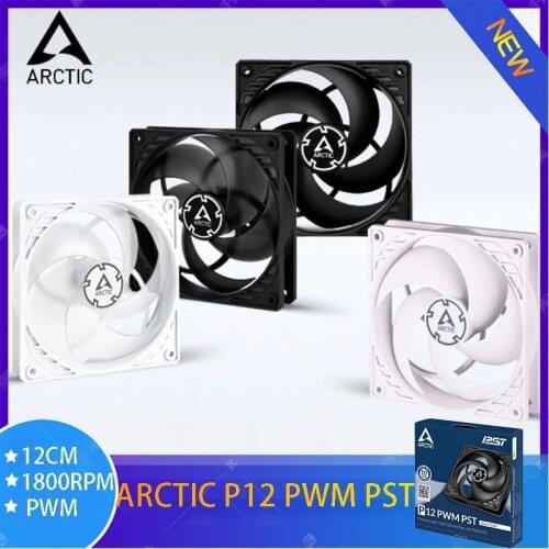ARCTIC P12 PWM Mute 12cm PC Cooling Fan 12mm Case Fan 1800RPM CPU Radiator Cooler FDB PWM Smart Temperature Control Black