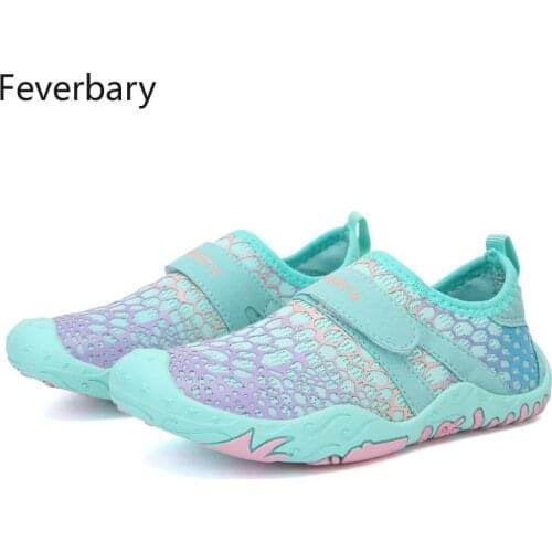 Feverbary Summer Kids Aqua Shoes Beach Swimming Barefoot Wading Shoes Child Outdoor Cycling Trainer Sneakers