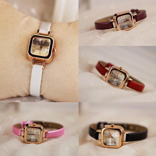 HOT SALES!!! New Arrival Womens Slim Faux Leather Strap Square Dial Analog Quartz Wrist Watch Gift Wholesale Dropshipping