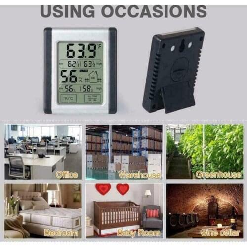 LCD Electronic Digital Temperature Humidity Meter Thermometer Hygrometer Indoor Outdoor Weather Station Electronic Monitor