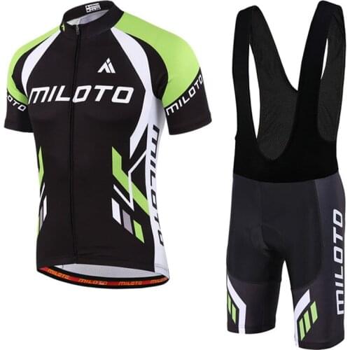 MILOTO 100% Polyester Pro Cycling Jersey Set MTB Bicycle Clothes Sportswear Bike Clothing Maillot Ropa Ciclismo Cycling Set