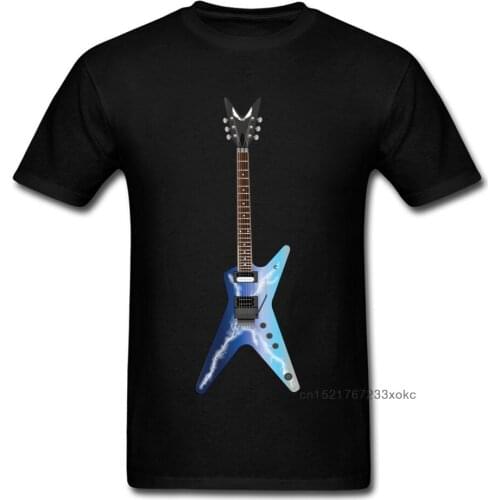 Electric Guitar T-shirt Cool Band T Shirt Men 3D Tops Tees No Fade Tshirt Printed Clothing Rock N Roll Hipster Streetwear Black