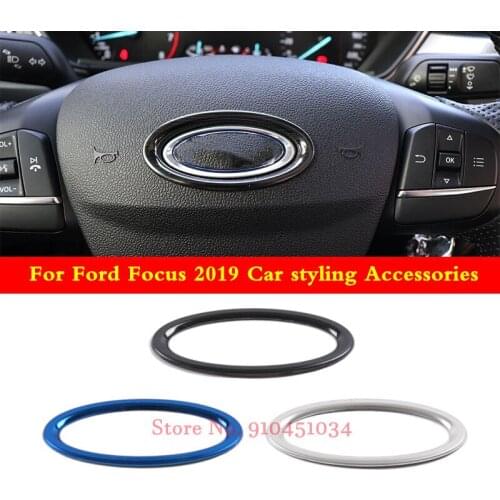 For Ford Focus MK4 2019 Steering wheel trim Sequin Cover Emblem Insert Trim Cover Interior Stainless Car styling Accessories