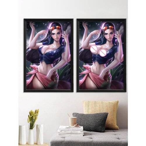 Nico Robin Cartoon Anime Sexy Nude One Piece Japanese Kawaii Art-Poster Living-Room Picture Decor Home Custom Decoration Silk