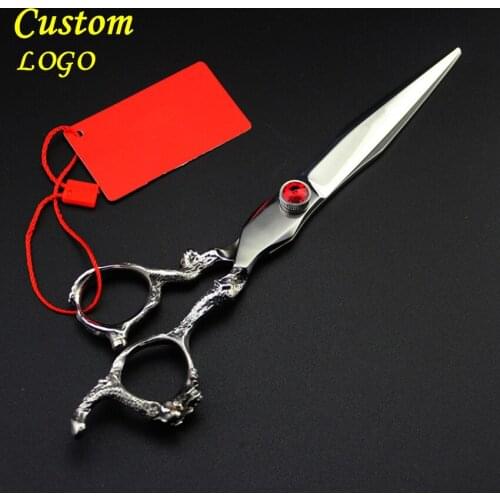 Custom Upscale Dragon Japan 440c pet 7 inch shears dog grooming hair scissors cutting haircut makas berber hairdressing scissors