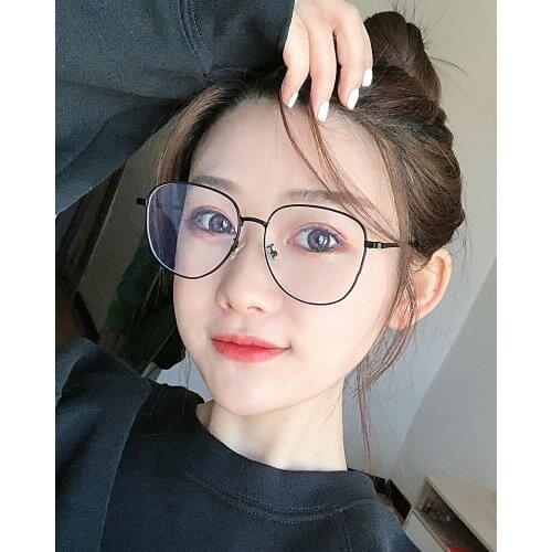 Fashion Anti Blue Light Glasses Frame Women Transparent Mental Spectacles Men Computer Eyesglasses Frames UV400