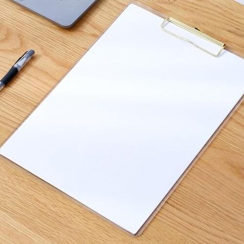 X3UB Transparent Acrylic File Clipboard A4 Nursing Clipboard File Folder Metal Page Clip Lightweight Clipboard for Hospital