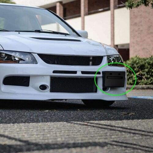 LEEPEE License Plate Frame Relocator Base For Mitsubishi Lancer GTS EVO X 2008-2018 Car Accessories Auto Front Bumper Install