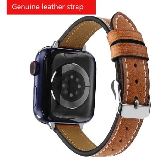 Newest for apple watch band Genuine Leather strap series SE 6 5 4 44mm 40mm belt for iwatch wrist band 38mm 42mm