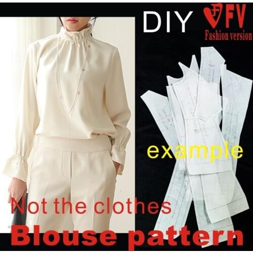 Lantern shirt pattern elastic elastic collar sleeve Japan and South Korea new sewing drawings BCY-96