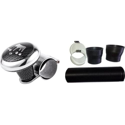 Check Pattern Metal Plastic Handle Steering Wheel Spinner Knob For Auto Truck With Cold Air Intake Duct 76Mm 3 Inch