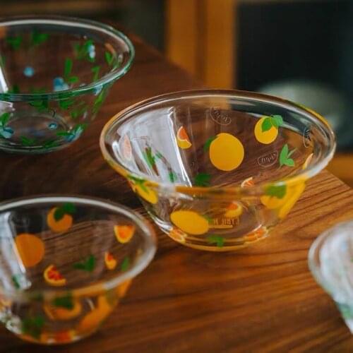 Salad Bowl Наборы посуды 라면 High Borosilicate Glass Bowl Home Dessert Cute Yogurt Small Fresh Tableware Bowls