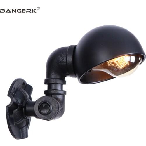 Retro Industrial Edison Lights Wall Sconce Vintage Black Iron Loft Decor LED Wall Light Water Pipe Wall Lamp Home Lighting