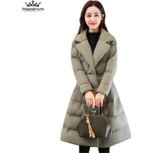Tnlnzhyn 2019 New Winter Women Jacket Thick Warm Medium long Down Cotton Coats Parkas Fashion Warm Winter Down Jacket Coat Y809