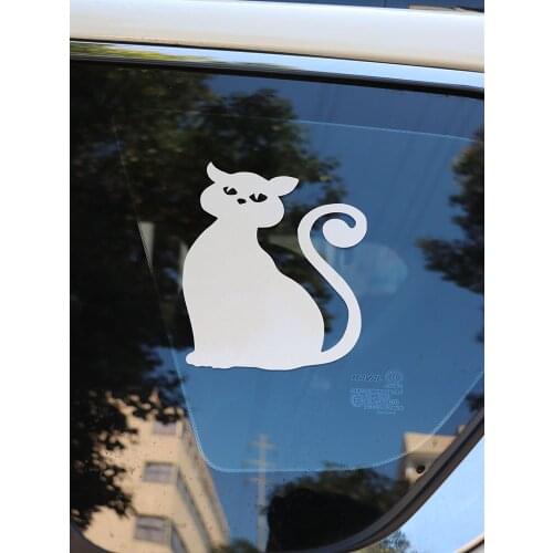 ZTTZDY 12.3*15.6CM Curly-tailed cat Car Sticker Vinyl Decal Window Black/Silver ZJ4-0210