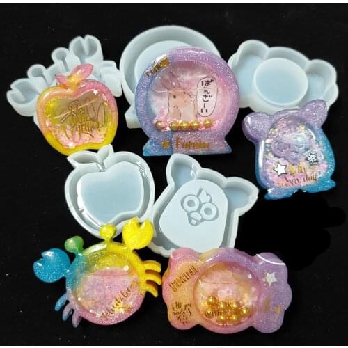 1PCS Hot sell Candy Owl Shaker Molds Quicksand Epoxy Resin Molds Silicone Mold Key Chain Charm Craft Pendant Tools