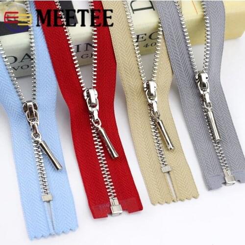 10pcs 3# Metal Zippers for Sewing Open/Close-End Silver Auto Lock Bags Zips Jacket Coat DIY Garment Accessories