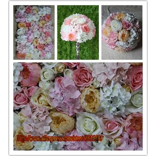 10PCS / lot Artificial kissing flower ball and flower wall background decoration or wedding road lead flower decoration TONGFEN