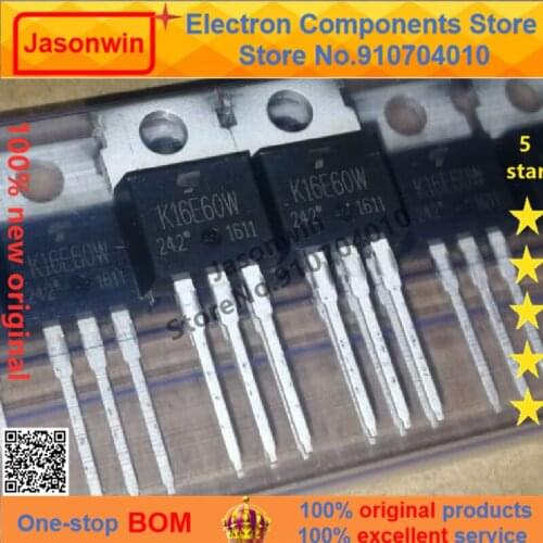 100% nuevo 50 unids/lote original MOSFET K16E60W TK16E60W TO-220 15.8A/600V Transistor
