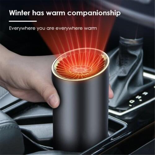 12V Car Heater Vehicle Heating Cooling Fan Portable Defrosting Defogging Small Electrical Appliance Fun with Suction Holder