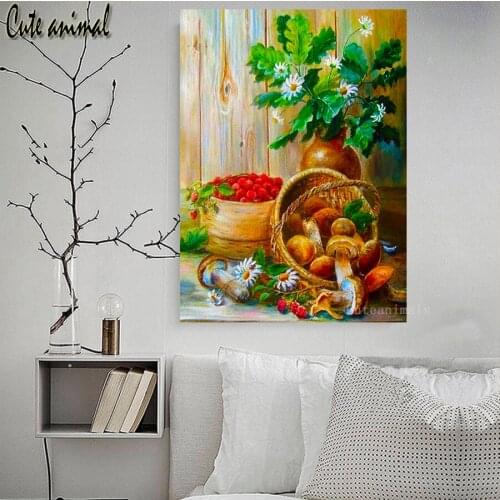 5D DIY Diamond Painting Full Drill Square round Mushroom basket vegetable flower Diamond Embroidery Diamond Mosaic Cross stitch