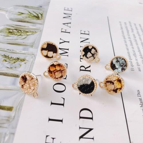 Heart Mixed Patterns Wool Stuff Stud Earring Accessories Pendant Supplies for Jewelry Making Accessories Components 6pcs KP2101