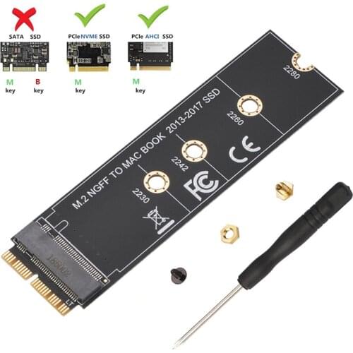 2pcs M.2 NVME SSD Convert Adapter Card for MacBook Air Pro Retina 2013-2017 NVME/AHCI SSD Upgraded Kit For A1466 A1398 A1502