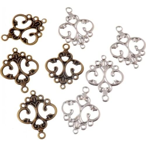 Free shipping 30Pcs Flower Wraps Connectors Metal Crafts Decoration DIY Findings Connectors 24x32mm