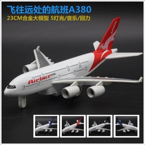 Large model of 23cm alloy aircraft, The Boeing A380 airliners, Alloy toy car model, Childrens toy cars