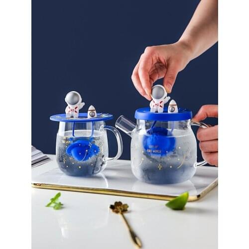 Cartoon heat-resistant glass teapot, tea filter, household high temperature resistant kettle, small tea set