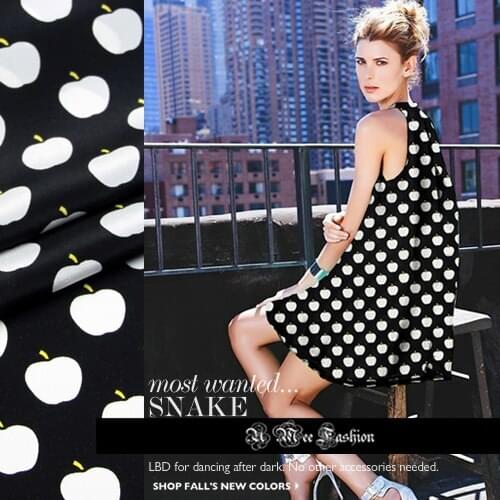 CNUM SCD016 100% Natural Silk CDC/Dotted,Apple Pattern/Silk Fabric Crepe De Chine/Width 1.25yd Thickness 14mm