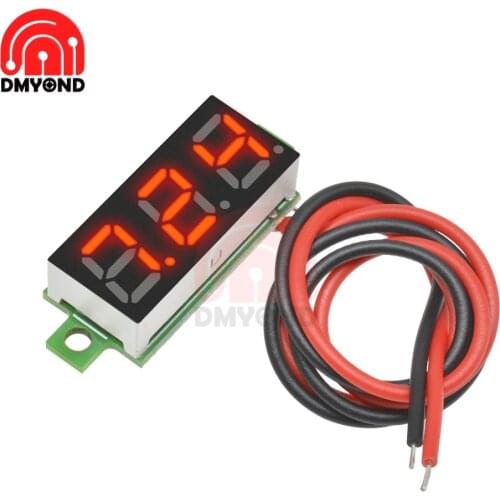 DC 2.5V-30V 12V 24V 0.28 Inch 2 Wire Voltmeter Voltage Meter Volt Tester Detector Monitor Red LED Screen Car Motocycle Electric