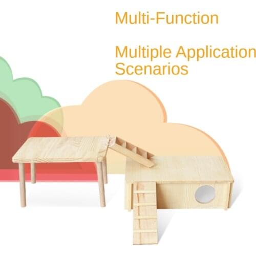 Wooden Hamster Platform Multifunction Hamster Cage Landscaping Supplies Hamster Ladder Golden Bear Small Animal Platform