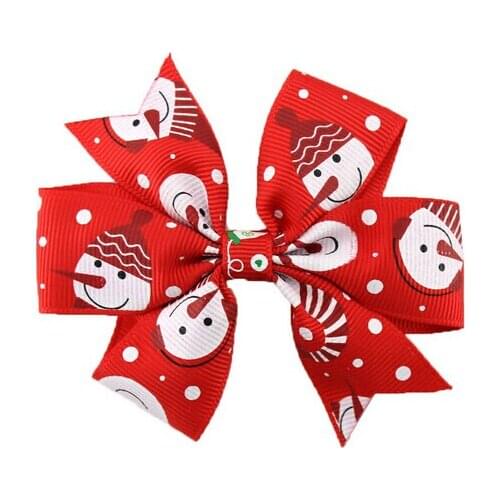 Christmas party favor children girl barrettes snowman Christmas tree snowflake bowknot barrettes brooch party gifts festive