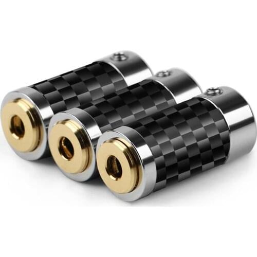 Jack 3.5mm Female Earphone Plug Carbon Fiber 3 Contact Metal Adapter DIY Audio 3.5 Sockets Soldering Headphone Wire Connector