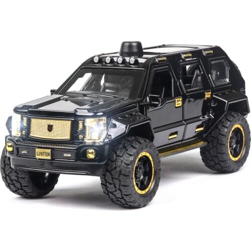 1:24 Hot New Chariot George Barton Car Model Armored Vehicle With Sound Light Alloy Toy Car Diecast Toy Vehicle Hummer Off Road
