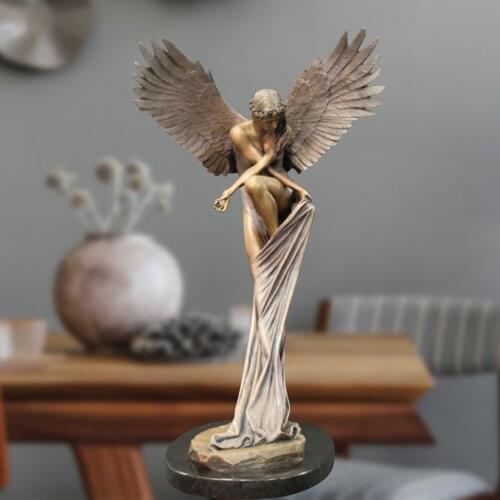 Art Tabletop Sculpture Redemption Angel Wing Statue Fairy Figure Figurine Decor