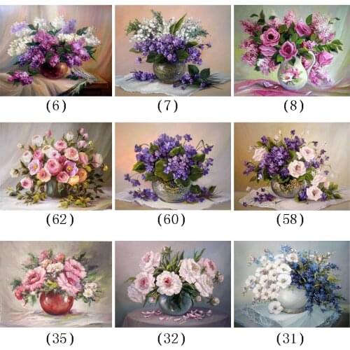 Diy diamond painting flower diamond cross stitch crystal square diamond sets unfinished full diamond embroidery oil painting